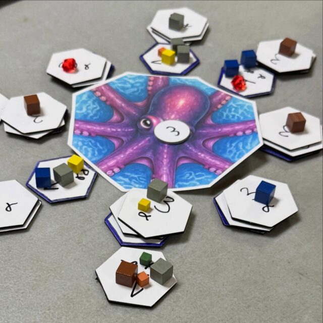 Back to designing a gateway game lesson 8: Moderate Interaction.
In Carcassonne, players can (sort of) interact if they try to get into the same City, or Road, but it definitely takes effort! In Splendor, players race for the same gem cards and to impress the nobles.
In my game Within Reach (formerly OctoScape), players can engage the same arm segments and compete for food and position to elevate… but they can also choose not to.
Keeping things friendly, or mostly friendly does lead to fun strategic play!
#gatewaygame #boardgamedesign #designinpublic #boardgamedev